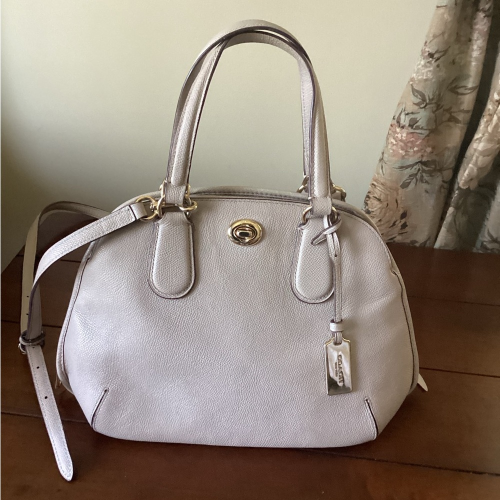 Coach Prince Street Mini Satchel gray Leather Handbag - Picture 2 of 5